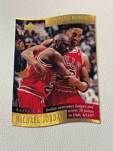 lot 276 image: Michael Jordan Gold Die Cut 1998 Upper Deck Memorable Moments #1 Basketball Card