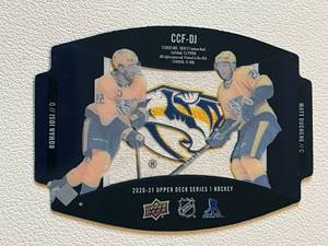 lot 288 image: 2020-21 Nashville Predators Die Cut Insert Clear Cut Foundations - Matt Duchene and Roman Josi #CCF-DJ Hockey Card