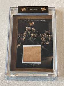 lot 299 image: Declaration of Independence Authentic Relic Card - 2020 Piece of the Past #DOI-1 Jumbo Relic
