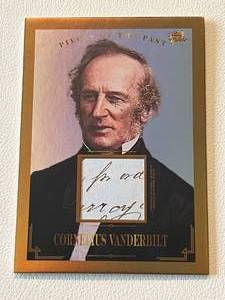lot 301 image: Cornelius Vanderbilt Relic 2023 Pieces of the Past #PT-4 Card