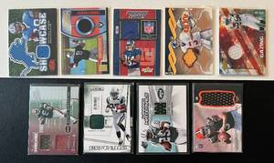 lot 314 image: 9 Card NFL Football Relic and Numbered Lot