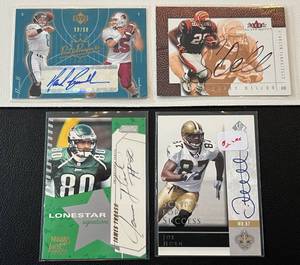 lot 321 image: 4 Autographed NFL Football Card Lot - Mark Brunnell 5050, Corey Dillon, Joe Horn, and James Thrash Signed Cards