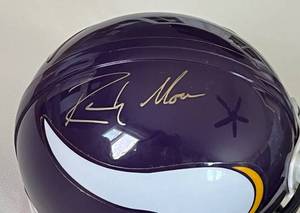 lot 13A image: Randy Moss Signed Minnesota Vikings Mini Football Helmet with COA