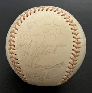 lot 16A image: 1976 Minnesota Twins Team Signed Baseball - Includes Rod Carew, Tony Oliva, Bert Blyleven - 22 Total Autographs RARE