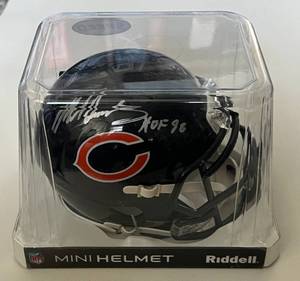 lot 20A image: Mike Singletary Signed Mini Helmet with Tri-Star COA, inscribed HOF 98- Chicago Bears Football Autograph