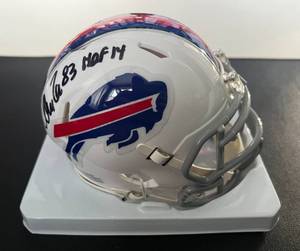 lot 37B image: Andre Reed Signed Buffalo Bills Mini Helmet - Inscribed 83 HOF 14 with Tri-Star COA - Football