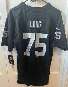lot 35B image: Howie Long Signed Oakland Raiders Jersey with PSA DNA COA, Official NFL Replica Jersey NWT size youth XL, Football