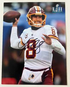 lot 61B image: Kirk Cousins Signed 8x10 Photo - Minnesota Vikings Football