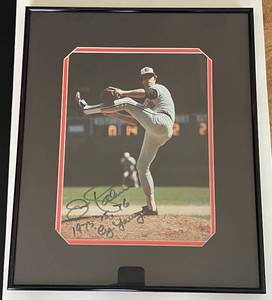 lot 22A image: Jim Palmer Signed Photo Inscribed 1973, 75, 76, Cy Young with COA, Framed and Matted 14x17 Baltimore Orioles Baseball