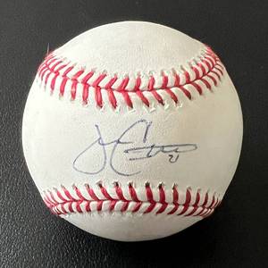 lot 129A image: Jason Castro Signed OMLB Manfred Rawlings Baseball - Minnesota Twins