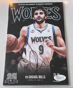 lot 122A image: Ricky Rubio Signed Minnesota Timberwolves 2014 Program with JSA COA - Basketball