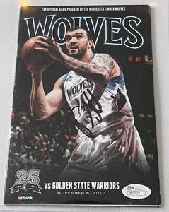 lot 111A image: Nikola Pekovic Signed 2013 Minnesota Timberwolves Basketball Program with JSA COA
