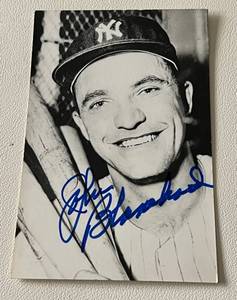 lot 109A image: Johnny Blanchard Signed Postcard with JSA COA - Baseball Card