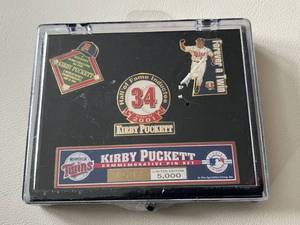 lot 141B image: Kirby Puckett Hall of Fame Commemorative Pin Set - only 5,000 Made - Minnesota Twins Baseball