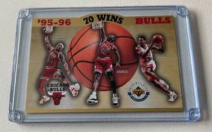 lot 142B image: Michael Jordan Chicago Bulls 1995-96 70 Win Card - Upper Deck Limited Edition Numbered 2207  10,000 - Rare Basketball Card
