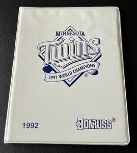 lot 144B image: Minnesota Twins 1991 World Series Champion Card Binder including 1992 Donruss Twins Baseball Cards