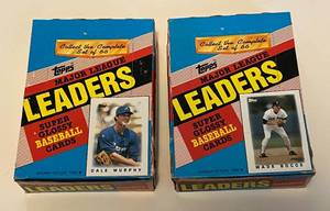lot 167A image: (2) 1986 Topps League Leaders Pack Boxes - 72 Total Packs of Vintage Baseball Cards