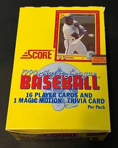 lot 162A image: 1990 Score Baseball Wax Pack Box - 36 Packs NewSealed Baseball Cards
