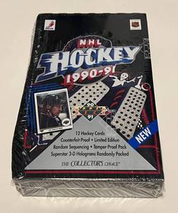 lot 159A image: 1990-91 Upper Deck Hockey Pack Box - 36 Packs of NewSealed Cards