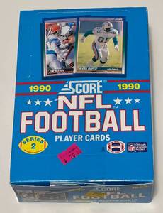 lot 147A image: 1990 Score Football Wax Pack Box - 36 Packs of Football Cards