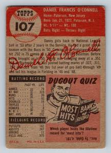 lot 338 image: 1953 Topps Danny OConnell #107 Vintage Baseball Card