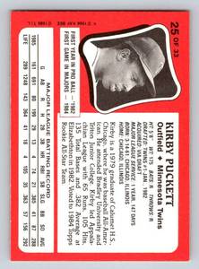 lot 339 image: Kirby Puckett RC Kaybee Young Superstars Baseball 1986 #25 Minnesota Twins Baseball Card