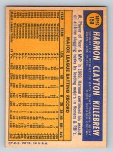 lot 341 image: Harmon Killebrew 1970 Topps #150 Vintage Minnesota Twins Baseball Card