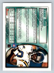 lot 361 image: Randy Moss RC 1998 Bowman #182 Rookie Minnesota Vikings Football Card