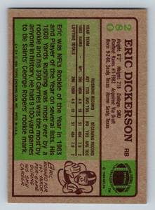 lot 363 image: Eric Dickerson RC 1984 Topps #280 Rookie Vintage Football Card