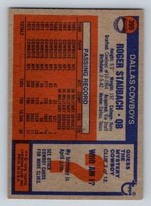 lot 366 image: Roger Staubach 1976 Topps #395 Vintage Football Card