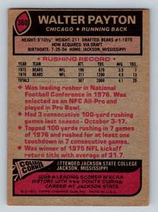 lot 368 image: Walter Payton 2nd Year 1977 Topps #360 Vintage Football Card