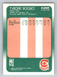 lot 374 image: Tyrone Mugsy Bogues RC 1988 Fleer #13 Rookie Basbektball Card