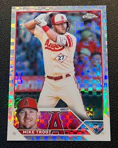 lot 392 image: Mike Trout X-Fractor 2023 Topps Chrome #27 Baseball Card