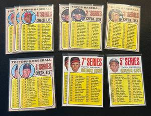 lot 394 image: Vintage Baseball Checklist Lot of 11 1967 and 1968 - Roberto Clemente, Brooks Robinson, Jim Kaat, Carl Yastrzemski Cards