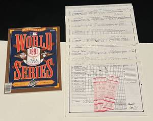 lot 189A image: 1991 World Series Official Program With Original Complete Scorecards - Minnesota Twins Baseball