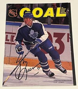 lot 195A image: 1991 NHL Goal Magazine Signed by Gary Leeman - Hockey