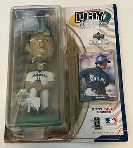 lot 403 image: Ichiro Suzuki Bobblehead Upper Deck Play Makers 2001 Baseball