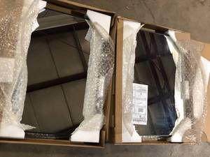 Lot of 2 StyleWell Medium Modern Rectangular Black Framed Mirror with Rounded Corners (22 in. W x 32 in. H)  Customer Returns See Pictures