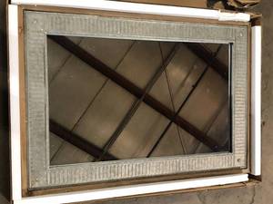 Home Decorators Collection Medium Rectangle Galvanized Antiqued Farmhouse Accent Mirror (39 in. H x 27 in. W)  Customer Returns See Pictures