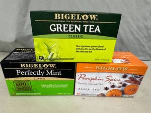 58 New Tea Bags Bigelow Green Tea, Mint, and Pumkin Spice Tea