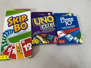 3 New Card Games - Uno Flip, Skip-Bo, Phase 10