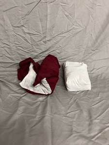 King Bed Skirts - Burgundy & White