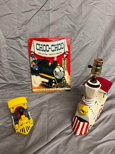 Vintage Toy Train and Books