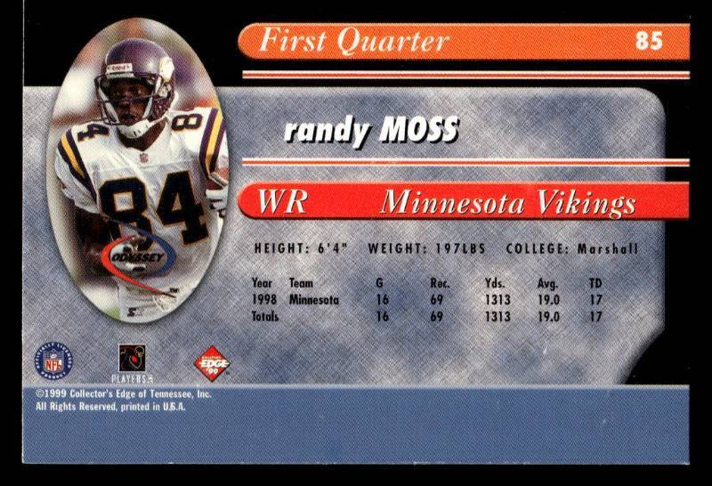 1998 Odyssey Randy Moss Rookie Card #85