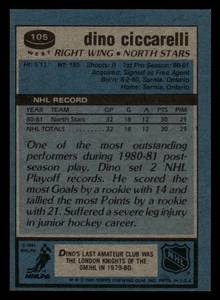 1981 Topps Dino Ciccarelli Rookie #105