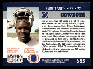 1990 Pro Set Emmitt Smith Rookie #685