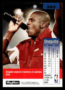 1992 Skybox SP Shaquille ONeal Rookie #382