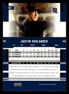 2005 Prestige Justin Verlander Rookie #151