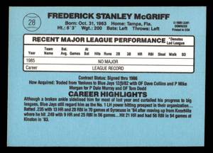 1986 Donruss Fred McGriff Rookie #28