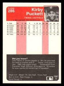 1985 Fleer Kirby Puckett Rookie #286